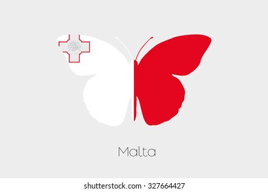 A Butterfly with the flag of Malta