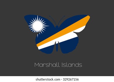 A Butterfly with the flag of Marshall Islands