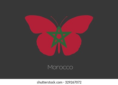 A Butterfly with the flag of Morocco