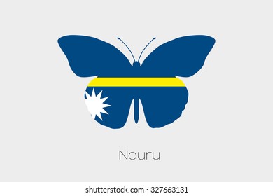 A Butterfly with the flag of Nauru