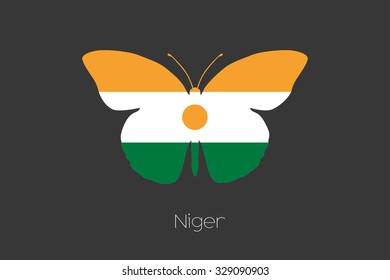 A Butterfly with the flag of Niger