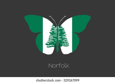 A Butterfly with the flag of Norfolk