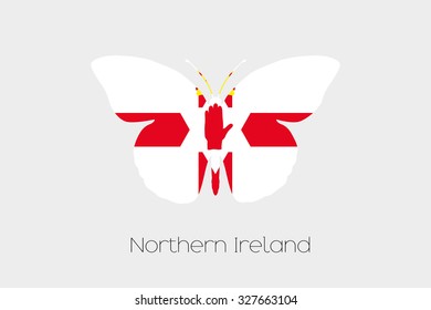 A Butterfly with the flag of Northern Ireland