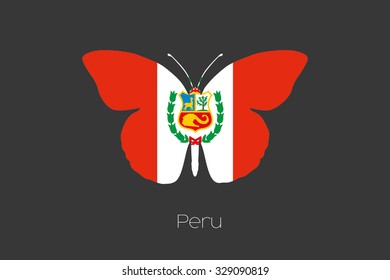 A Butterfly with the flag of Peru
