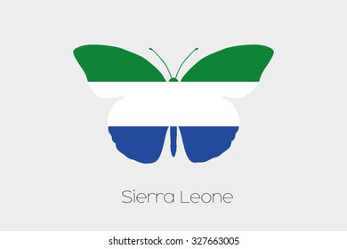 A Butterfly with the flag of Sierra Leone