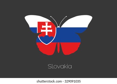 A Butterfly with the flag of Slovakia