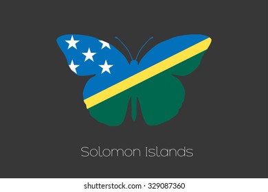 A Butterfly with the flag of Solomon Islands