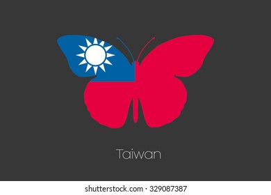 A Butterfly with the flag of Taiwan
