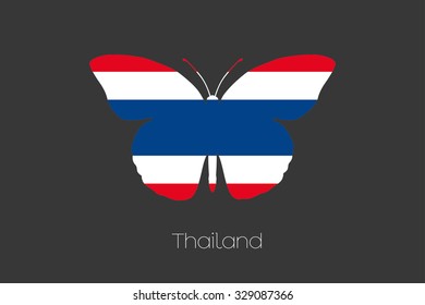 A Butterfly with the flag of Thailand