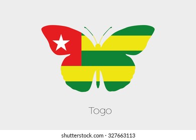 A Butterfly with the flag of Togo