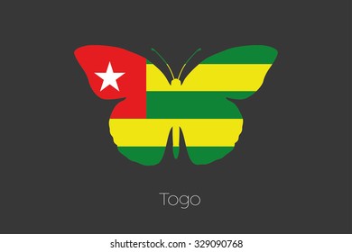 A Butterfly with the flag of Togo