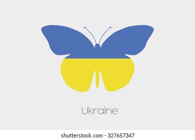 A Butterfly with the flag of Ukraine