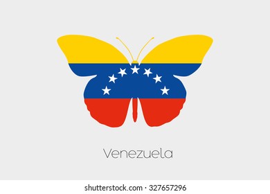 A Butterfly with the flag of Venezuela
