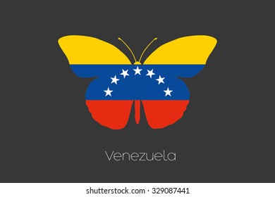 A Butterfly with the flag of Venezuela