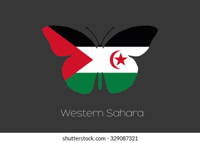 A Butterfly with the flag of Western Sahara