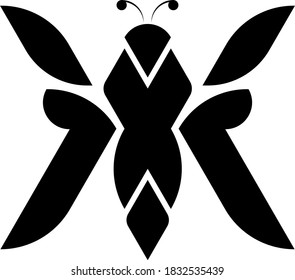 Butterfly flat abstract design logo concept