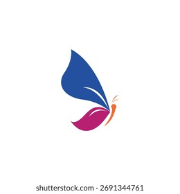 modelo de logotipo de design plano borboleta