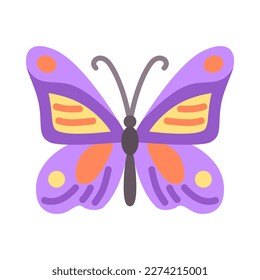 Icono plano de mariposa. Hermosa mariposa. Ilustración vectorial.
