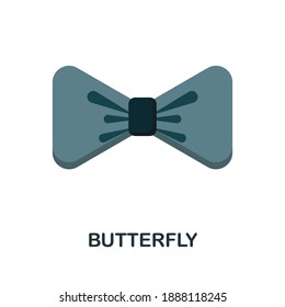 Butterfly flat icon. Color simple element from clothes collection. Creative Butterfly icon for web design, templates, infographics and more