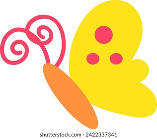 butterfly flat icon cute animal faceless