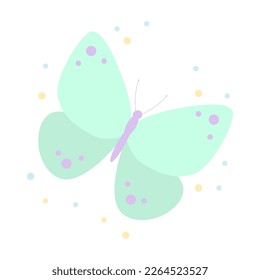 Icono plano de mariposa aislado en fondo blanco. Ilustración vectorial.