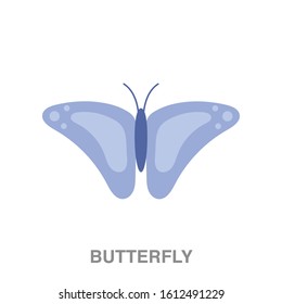 Butterfly flat icon on white transparent background. You can be used butterfly icon for several purposes.