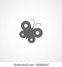 Butterfly Flat Icon On White Background