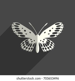 Butterfly flat icons with of shadow. Simple vector illustration