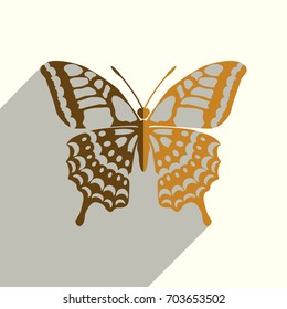Butterfly flat icons with of shadow. Simple vector illustration