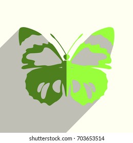 Butterfly flat icons with of shadow. Simple vector illustration