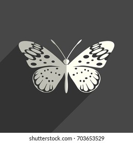 Butterfly flat icons with of shadow. Simple vector illustration
