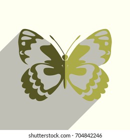 Butterfly flat icons with of shadow. Simple vector illustration