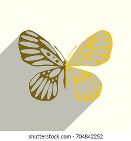 Butterfly flat icons with of shadow. Simple vector illustration