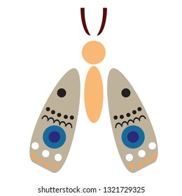 butterfly flat illustration. Scandinavian style geometric decorative series.