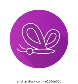 Butterfly flat linear long shadow icon. Moth. Vector line symbol