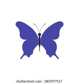 Butterfly flat vector icon isolated on white background. Butterfly design insect