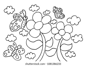 butterfly and flower.