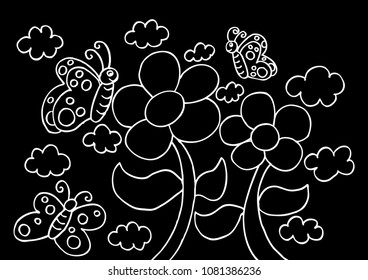 butterfly and flower.