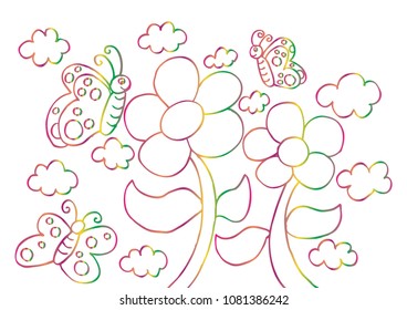 butterfly and flower.