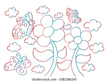 butterfly and flower.