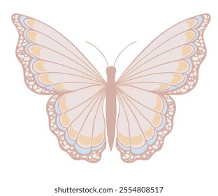 Butterfly with flower artwork for t shirt print, poster, sticker, background and other uses.