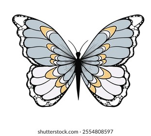 Butterfly with flower artwork for t shirt.