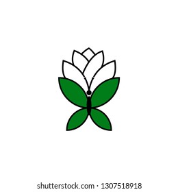 butterfly and flower in beauty combination