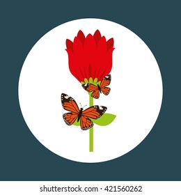 butterfly and flower design 