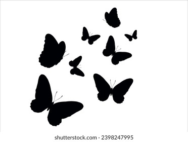 arte vectorial de diseño de mariposa y flor