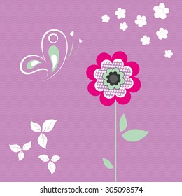 Butterfly and flower elements