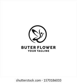 Butterfly and Flower Logo Design Template