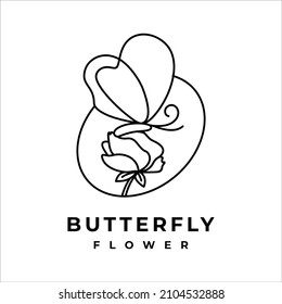 Butterfly Flower Logo Design Template