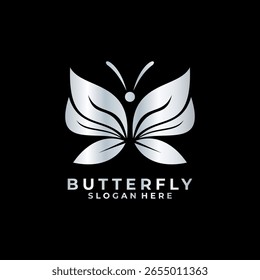 Plantilla de Vector de diseño de logotipo de flor de mariposa. Logo de combinaciones de mariposa con flores