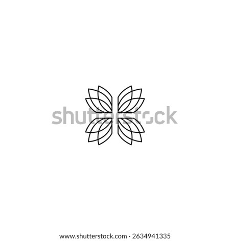 butterfly flower logo illusion element